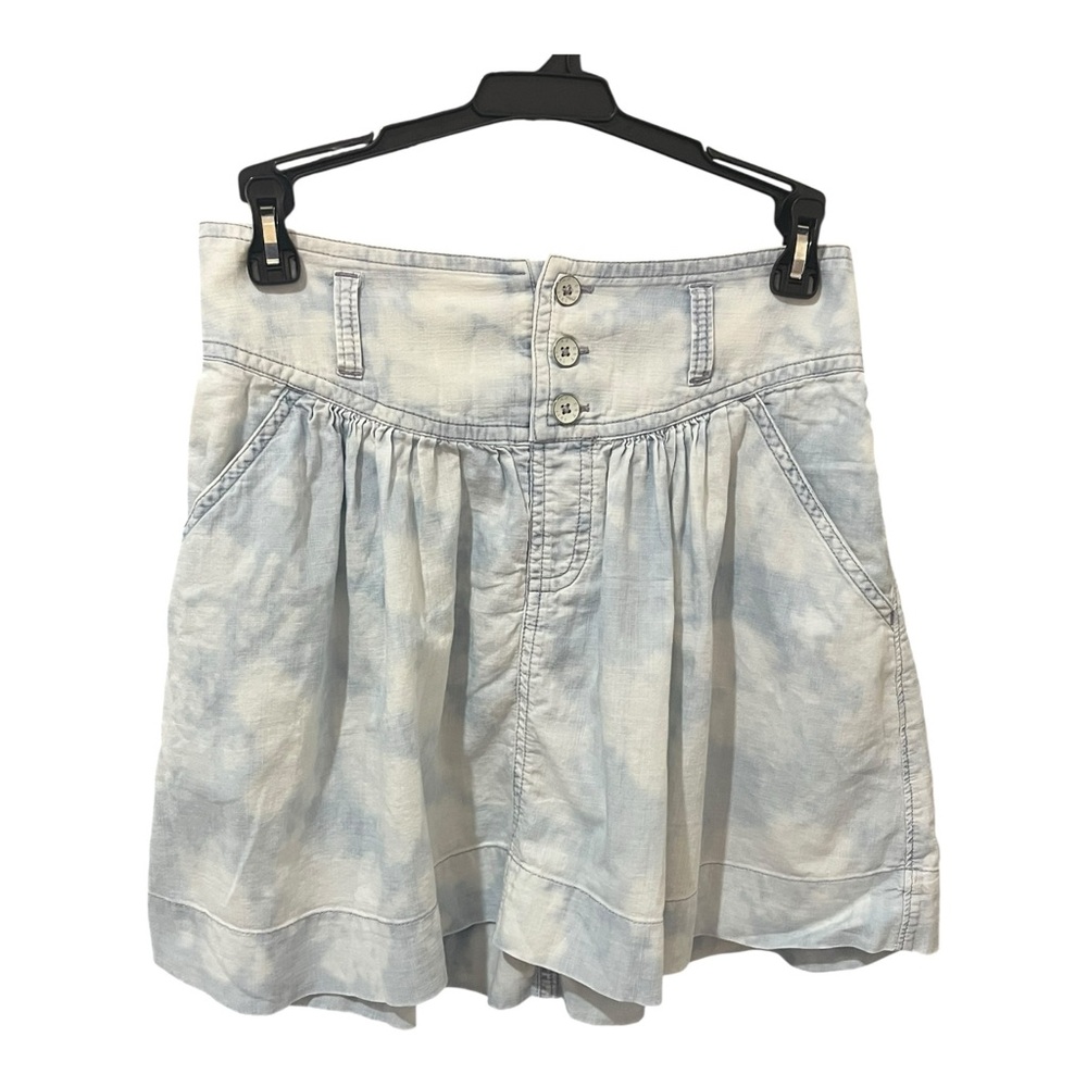 American Eagle Outfitters Blue Stone Washed Denim Flare Mini Skirt Size Small
